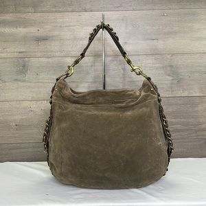 Coach Zoe XL Rare Editorial Finest Leather 12659 Flint Brown Suede Hobo